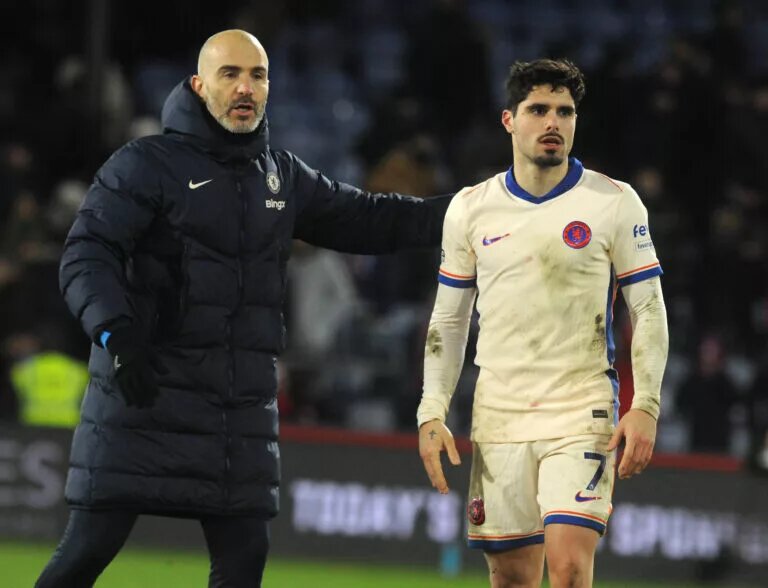 Chelsea vs Wolves confirmed lineups - image of Enzo Maresca with Pedro Neto