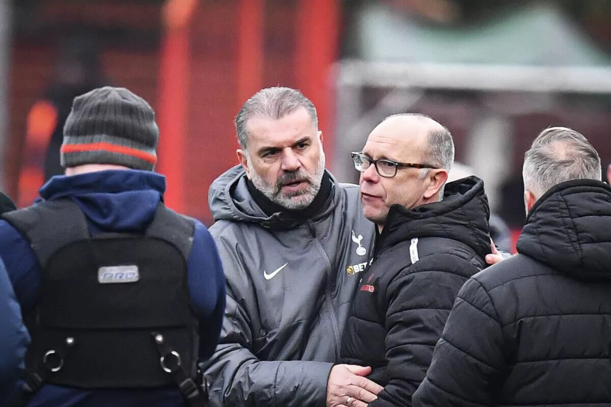Ange Postcoglou pictured at Tamworth's ground