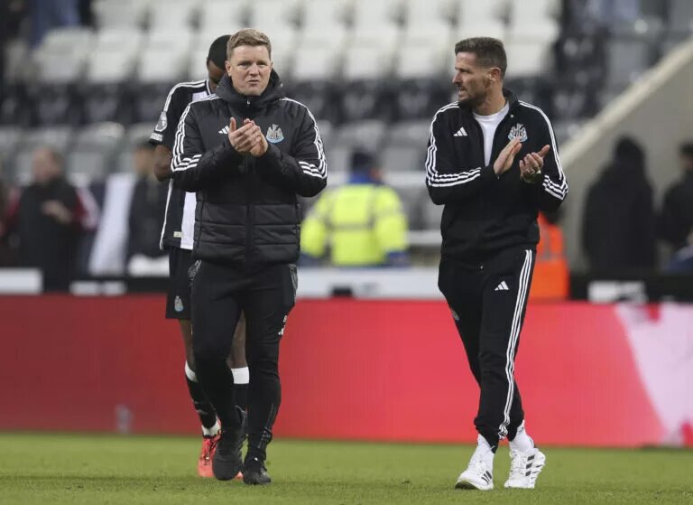 Newcastle vs Qarabag confirmed lineups - Eddie Howe pictured applauding fans after a match
