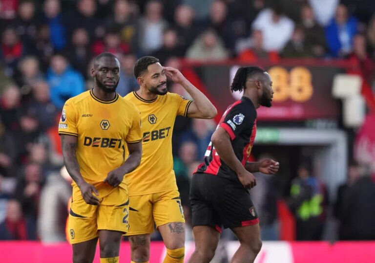 Wolves Matheus Cunha celebrates goal