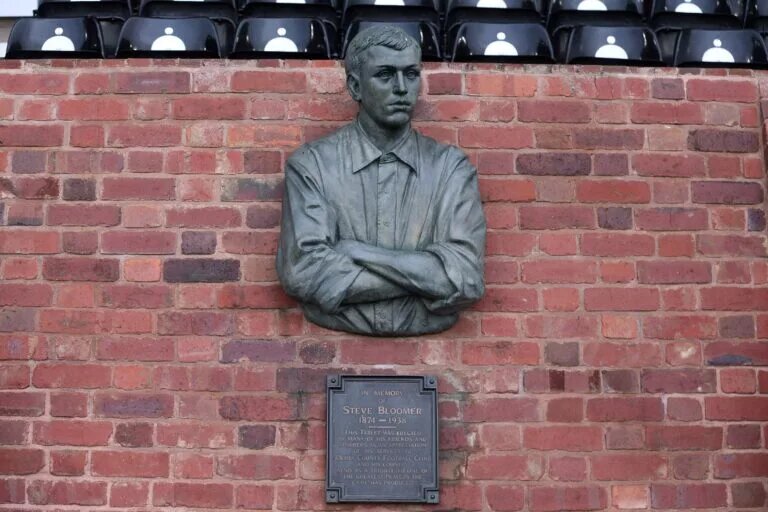 Greatest Ever Footballers. Statue of Derby legend Steve Bloomer