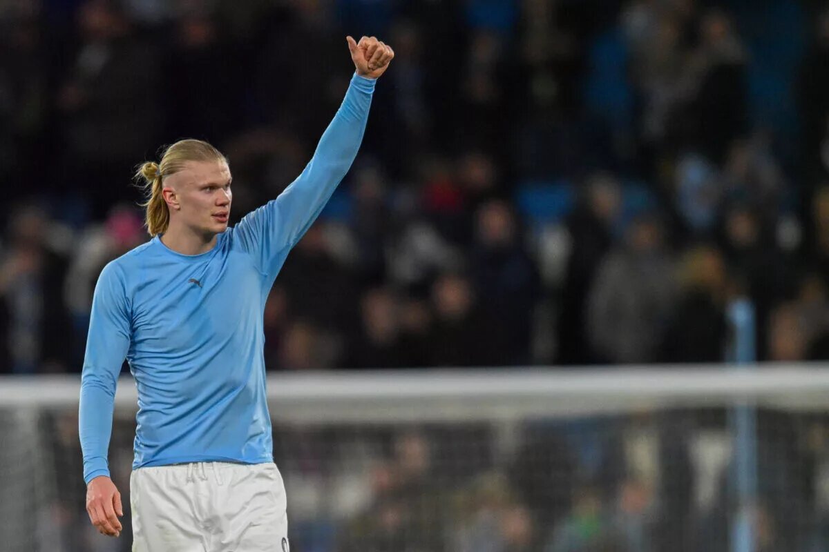 Manchester City predicted lineup - Image of Erling Haaland leaving the pitch
