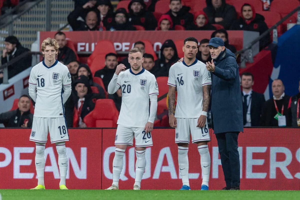 England vs Albania Confirmed lineups - Thomas Tuchel pictured instructing substitutes