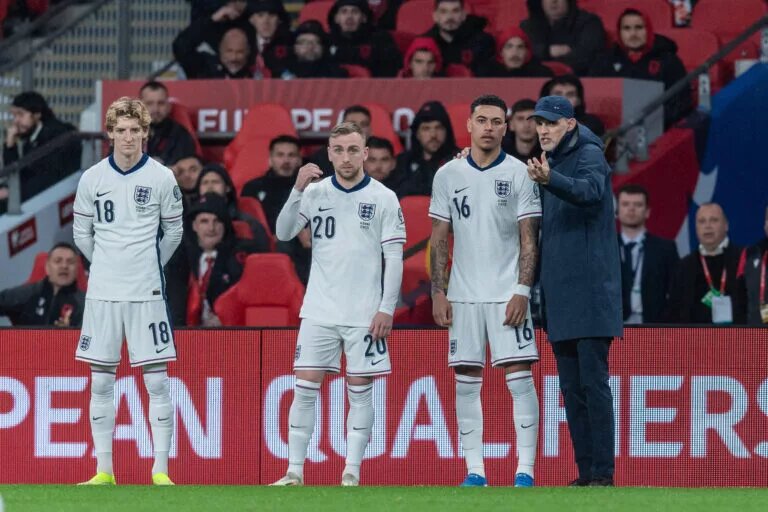 England vs Albania Confirmed lineups - Thomas Tuchel pictured instructing substitutes
