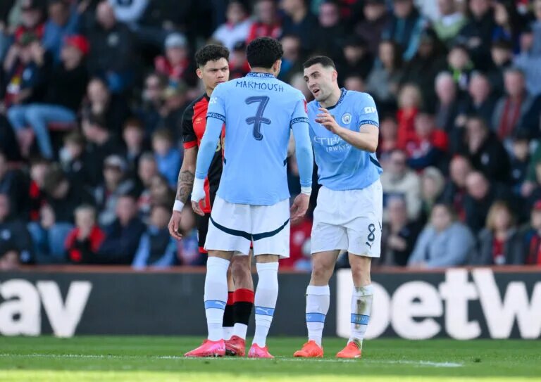 Manchester City predicted lineup - image of Omar Marmoush with Mateo Kovacic
