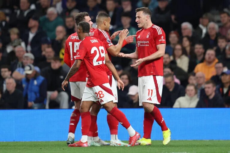 Chris Wood and teammates celebrate goal