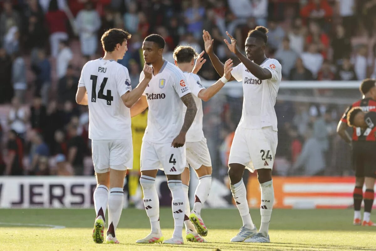 Aston Villa predicted lineup - image of squad celebrating goal