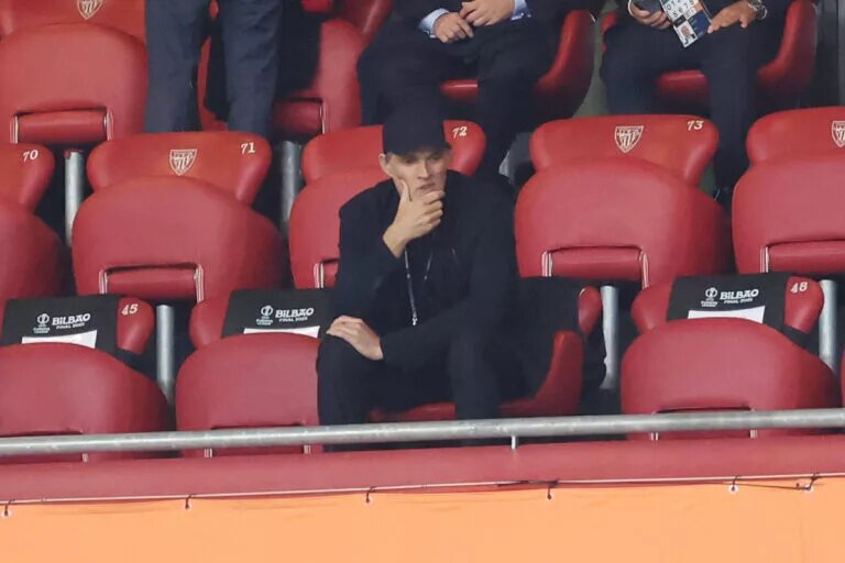 England confirmed lineup - image of Thomas Tuchel in the stands