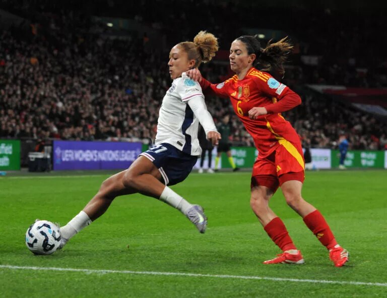 England Women vs Spain Women confirmed lineup - image of Lauren James and Aitana Bonmati