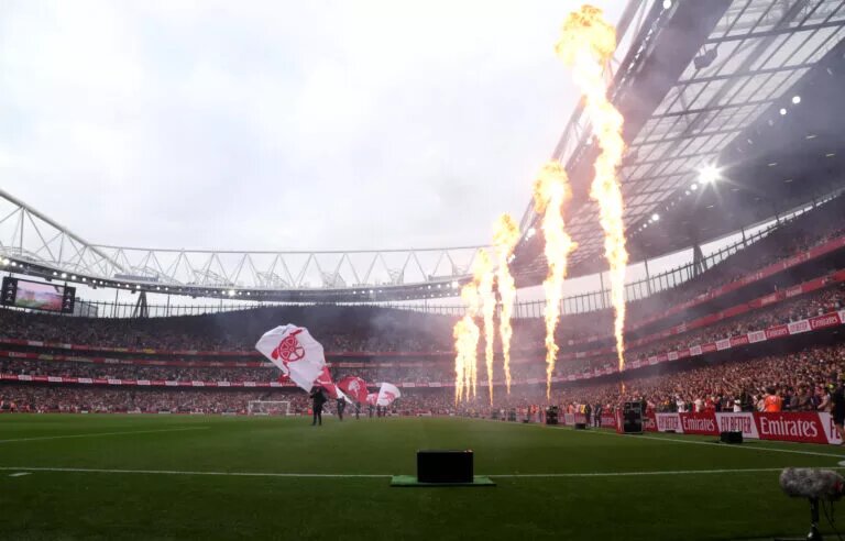 Pre-match fireworks at the Arsenal v Leeds United EPL match, at the Emirates Stadium - Arsenal vs Newcastle