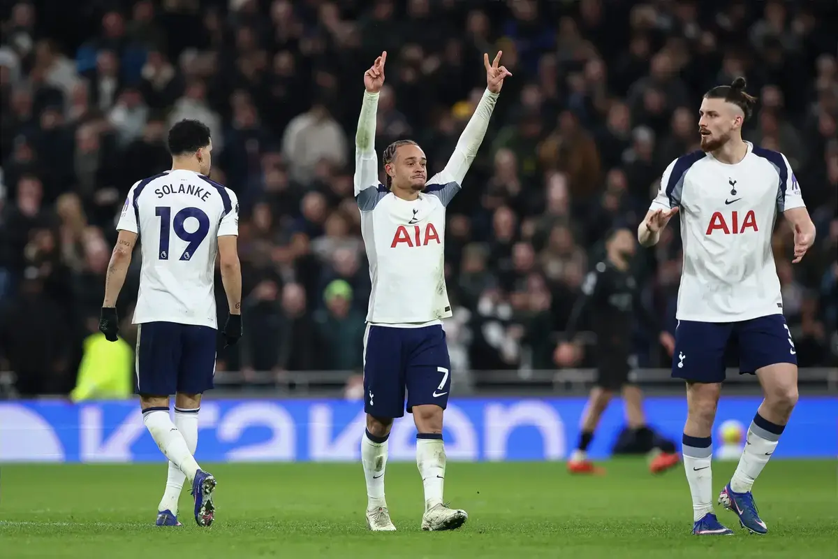 Tottenham Relegation Battle - image of Solanke, Xavi Simons and a teammate