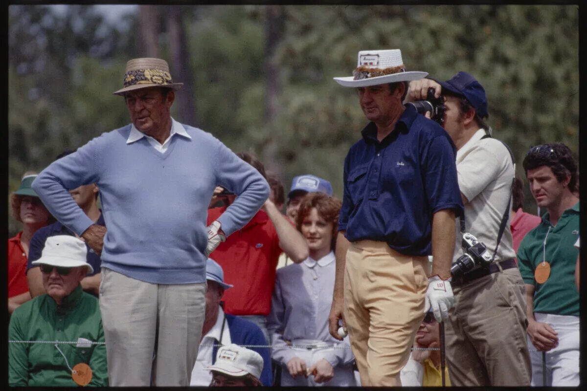 Sam Snead (right) and J.C. Snead (left) at 1981 Masters Tournament