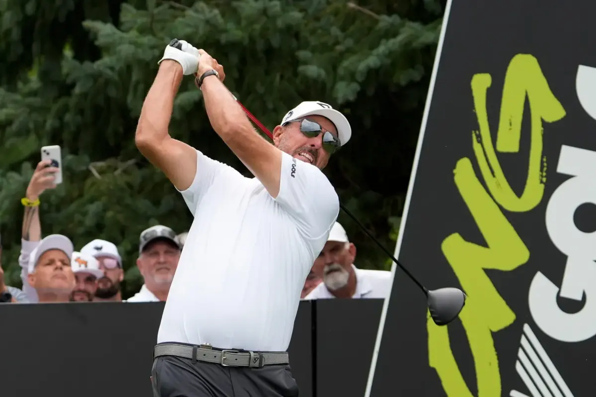 Phil Mickelson at the 2025 LIV Golf Michigan event.