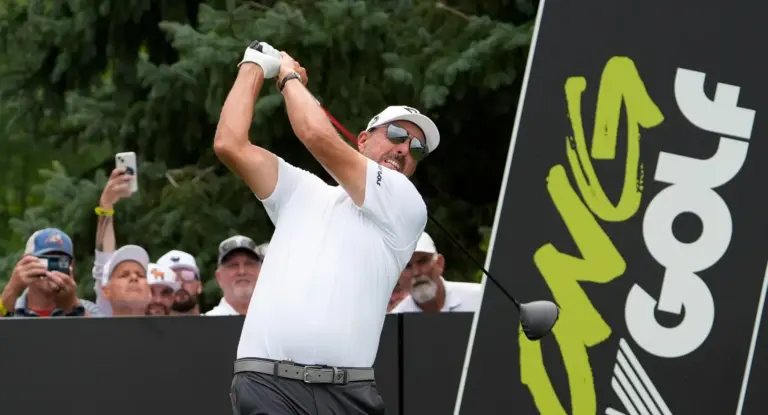 Phil Mickelson at the 2025 LIV Golf Michigan event.