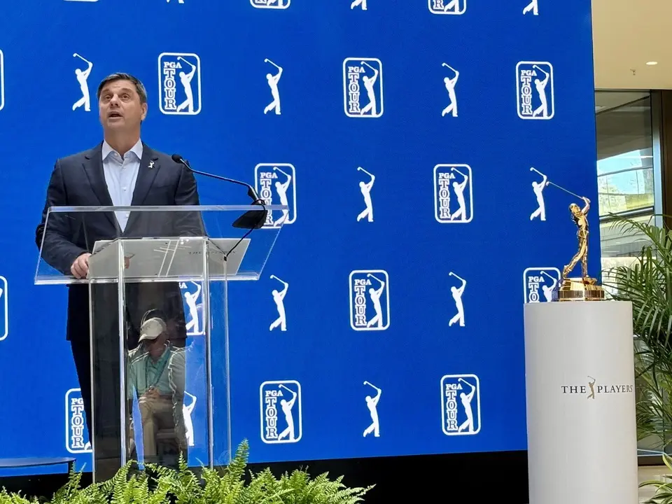 Brian Rolapp at The Players Championship news conference 2026