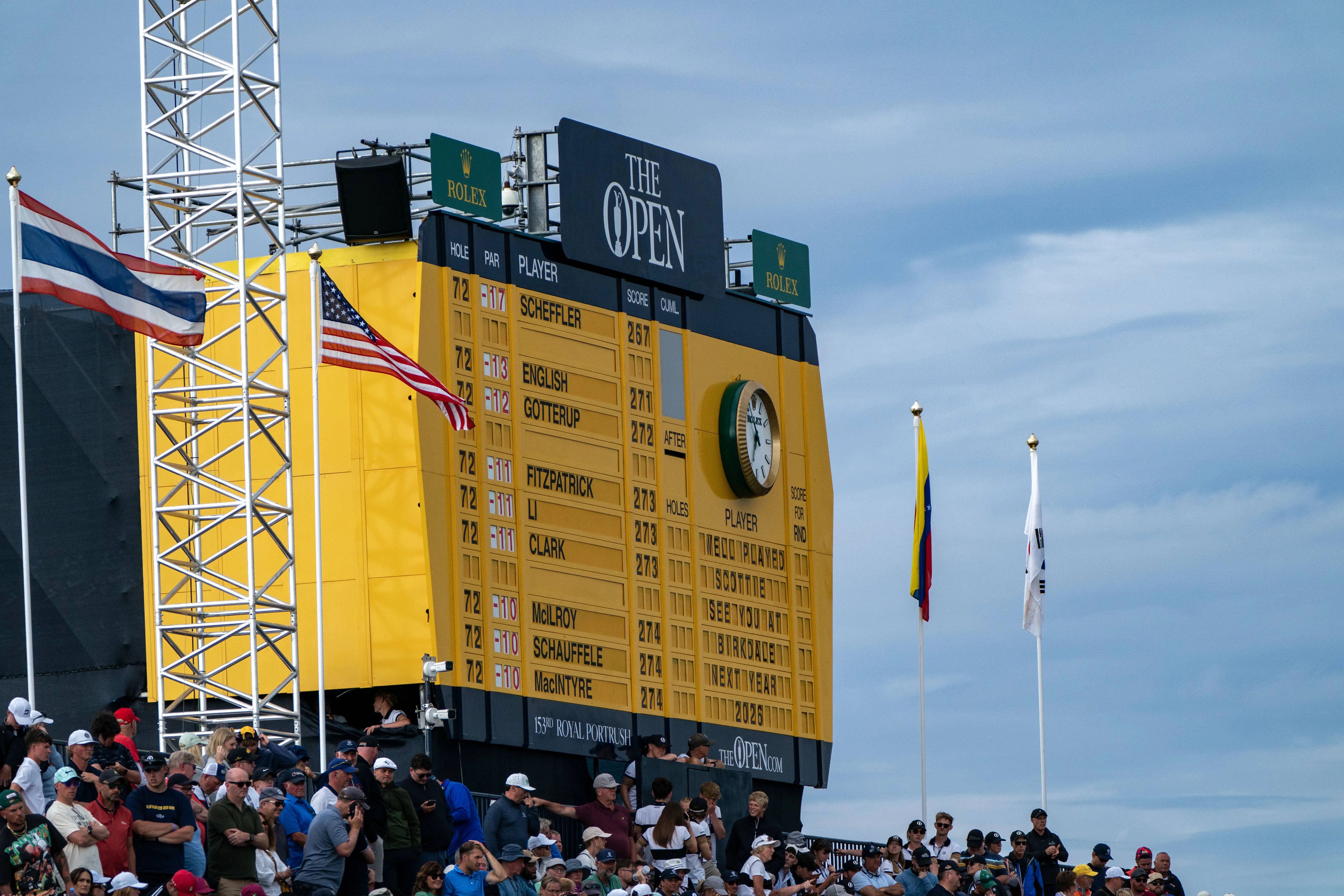 The 2025 Open Championship scoreboard