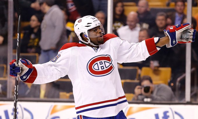 New Jersey Devils defenseman P.K. Subban (76) holds Florida