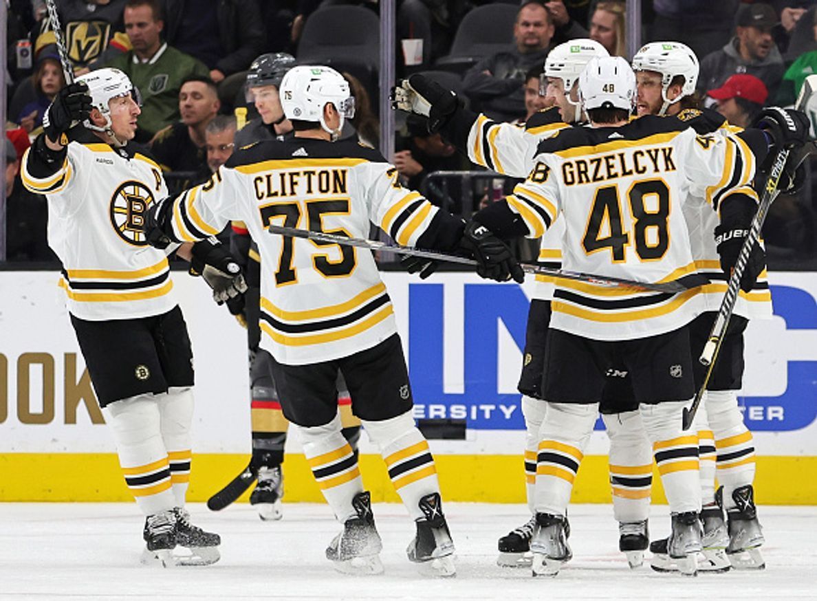 Bruins take on Golden Knights following Frederic's 2-goal performance
