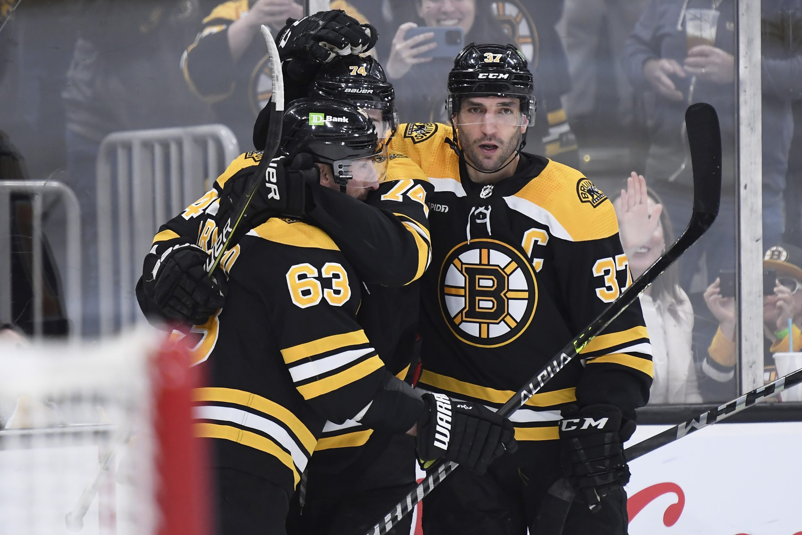 Patrice Bergeron out; sweater number 63
