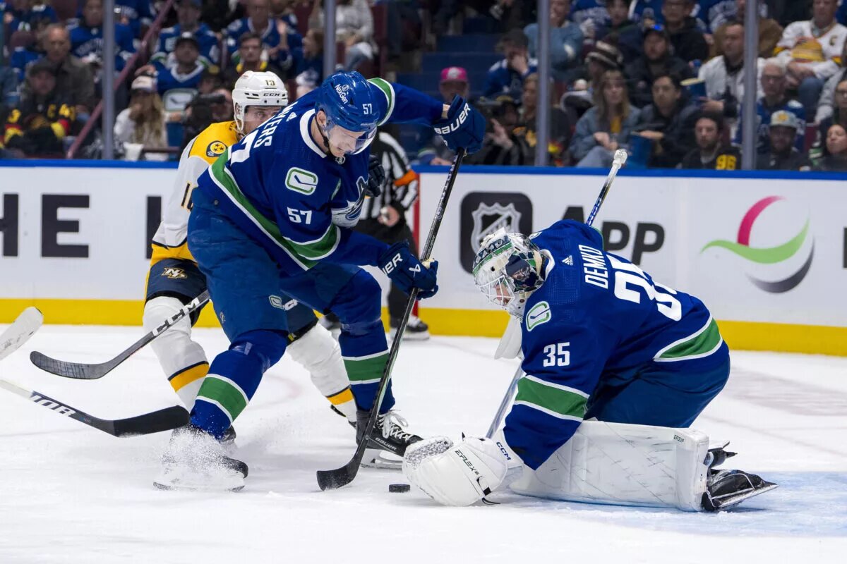 Canucks goaltending situation;Canucks goalie Thatcher Demko