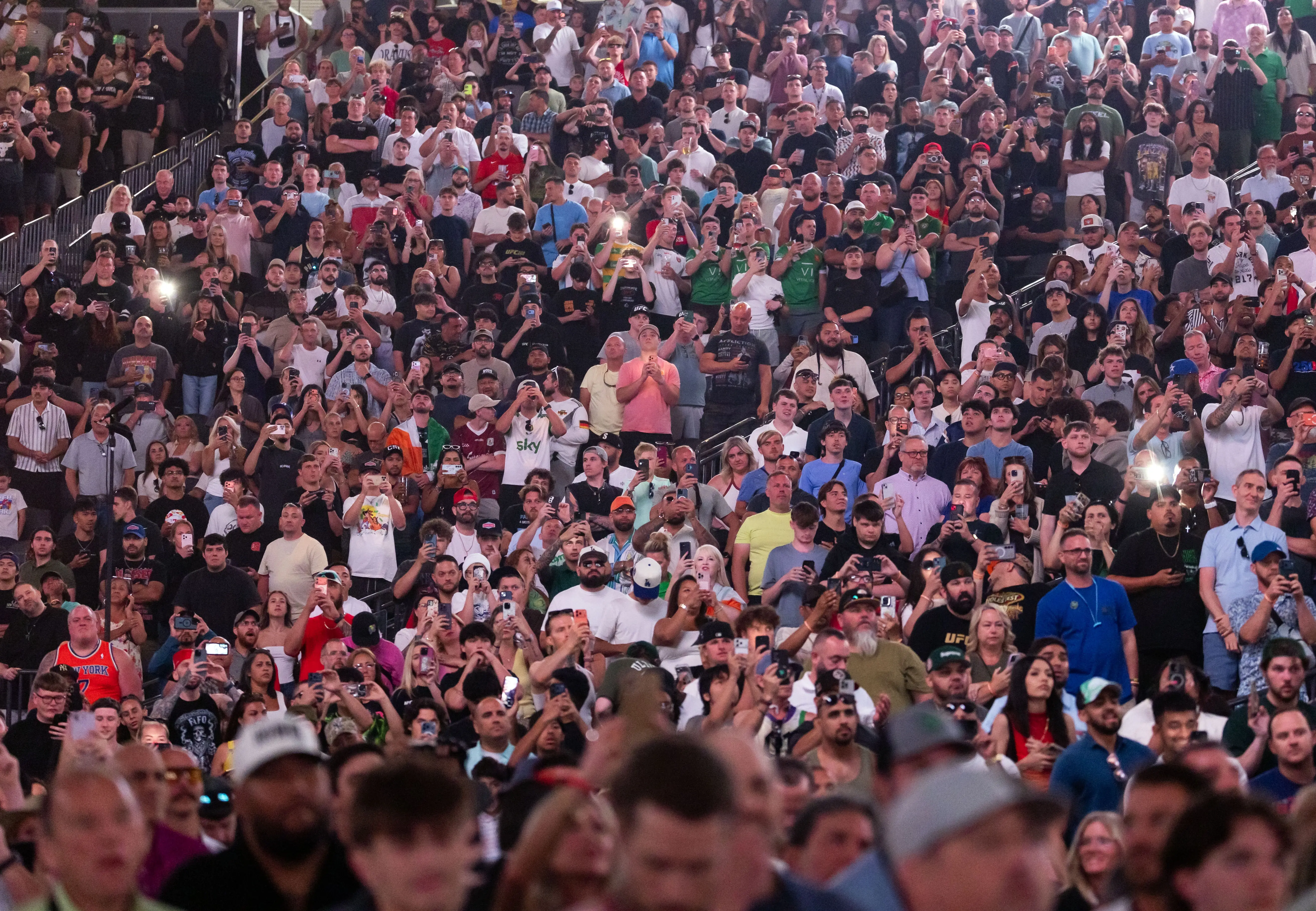 A loud crowd gathers at UFC 329 McGregor vs Holloway