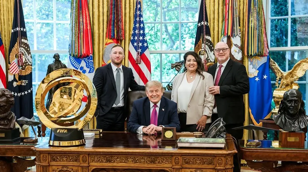 Justin Gaethje with Donald Trump at The White House