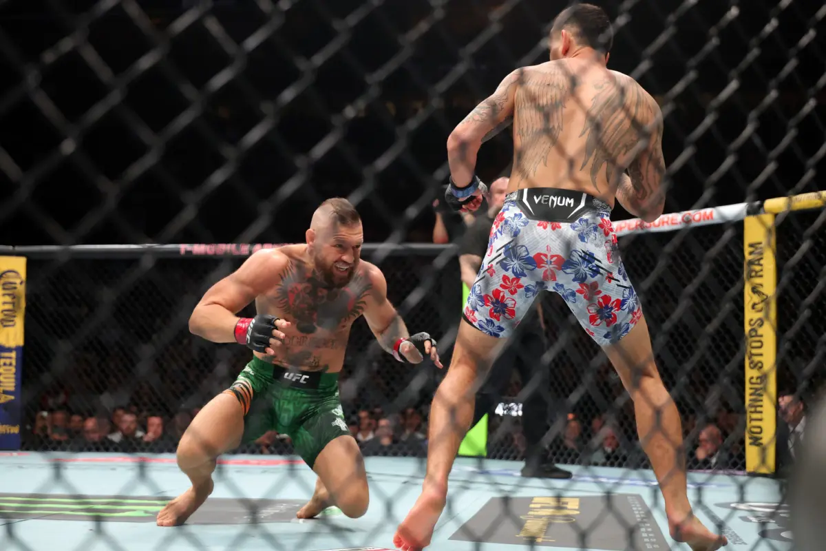 Conor McGregor and Max Holloway at UFC 329