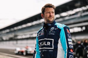 Andretti Autosport Driver Marco Andretti looks off camera at the Indianapolis Open Test in April 2022