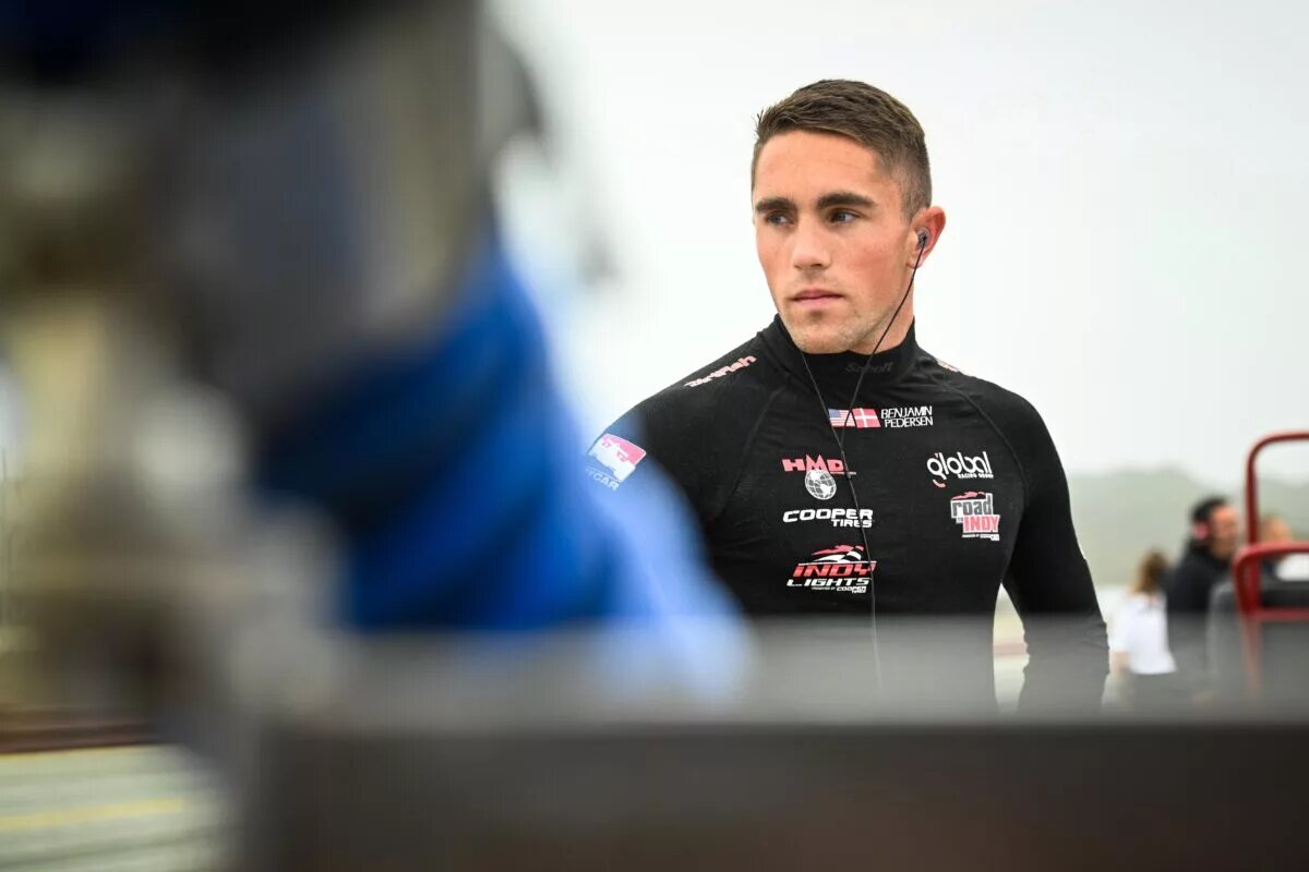Benjamin Pedersen in the paddock during the 2022 Indy Lights Season