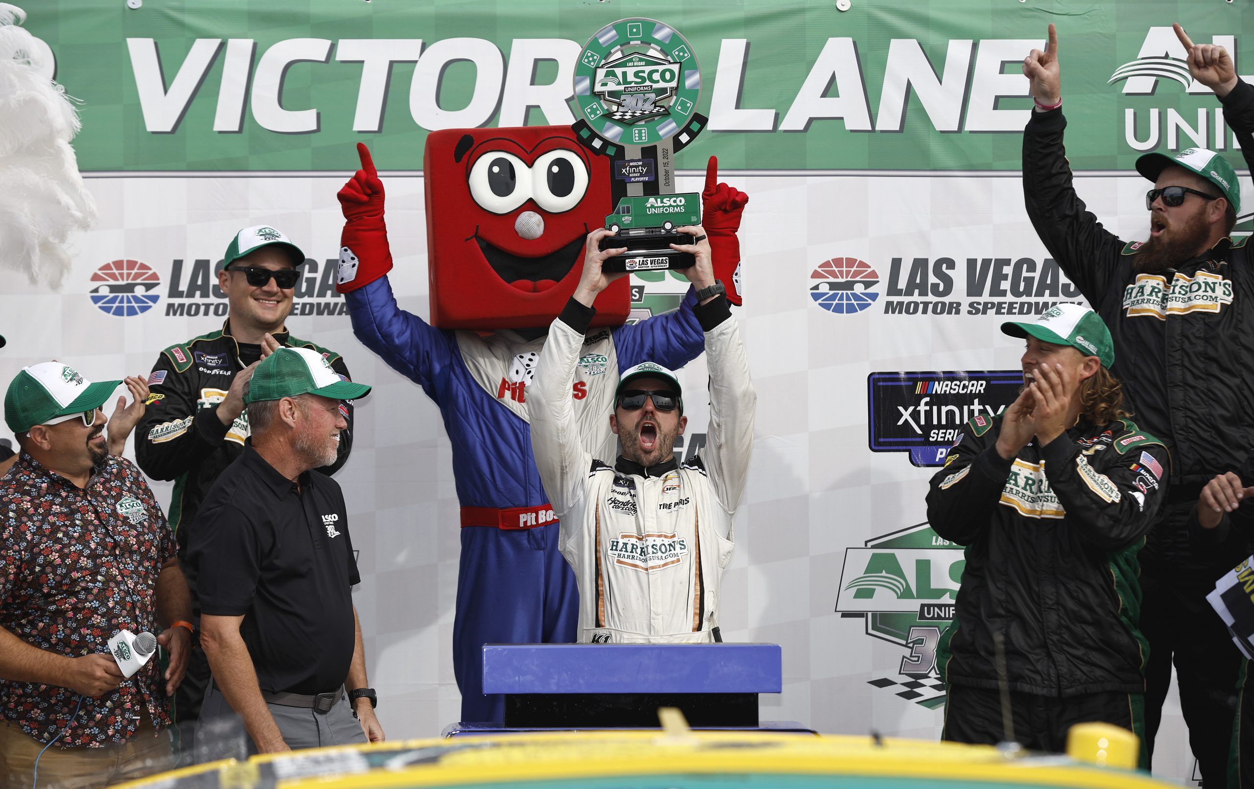 Josh Berry celebrates his win at Las Vegas Motor Speedway