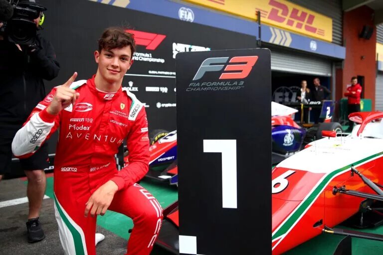 SPA, BELGIUM - AUGUST 27: Ollie Bearman during the Round 7:Spa-Francorchamps Sprint race of the Formula 3 Championship at Circuit de Spa-Francorchamps on August 27, 2022 in Spa, Belgium. (Photo by Joe Portlock - Formula 1/Formula Motorsport Limited via Getty Images)