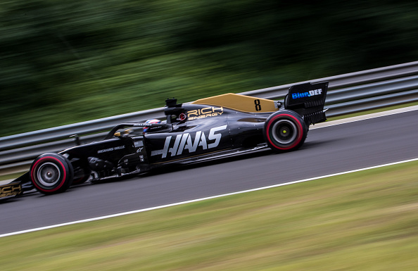 Romain Grosjean of France and Haas Rich Energy F1 Team driver goes during the practice session at Hungarian Rolex Formula 1 Grand Prix on Aug 2, 2019 in Mogyoród, Budapest, Hungary. (Photo by Robert Szaniszló/NurPhoto via Getty Images)