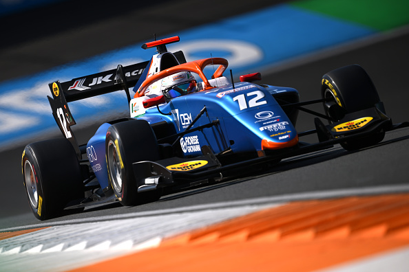 ZANDVOORT, NETHERLANDS - SEPTEMBER 02: Kush Maini of India and MP Motorsport (12) drives on track during qualifying ahead of Round 8:Zandvoort of the Formula 3 Championship at Circuit Zandvoort on September 02, 2022 in Zandvoort, Netherlands. (Photo by Clive Mason/Getty Images)