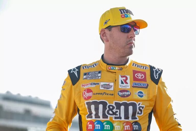 RICHMOND, VIRGINIA - AUGUST 13: Kyle Busch, driver of the #18 M&M's Toyota, waits on the grid during practice for the NASCAR Camping World Truck Series Worldwide Express 250 for Carrier Appreciation at Richmond Raceway on August 13, 2022 in Richmond, Virginia. (Photo by Jared C. Tilton/Getty Images)