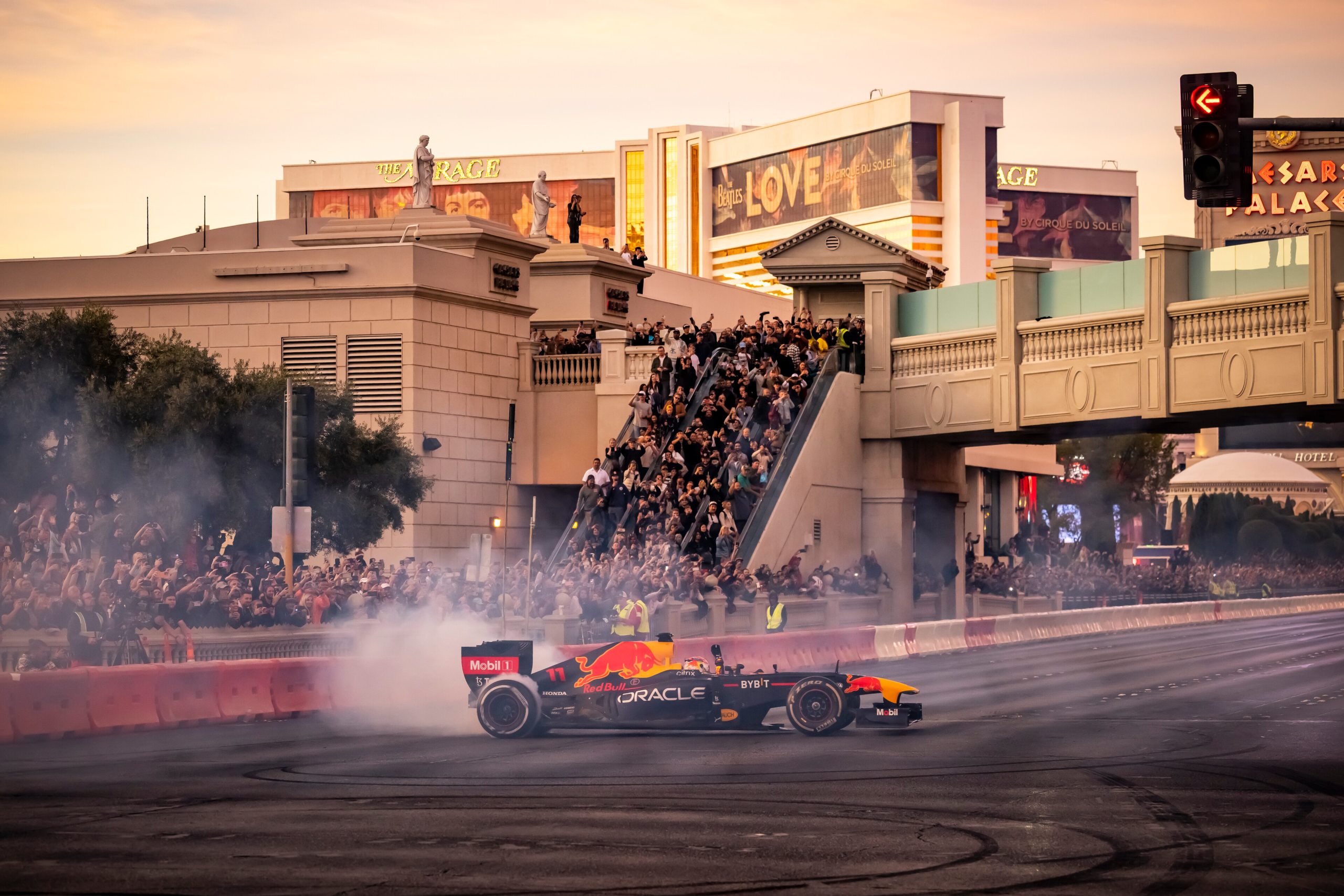 Sergio Perez drives at Las Vegas Grand Prix in Las Vegas, CA, USA on 05 November, 2022. // Garth Milan / Red Bull Content Pool // SI202211060003 // Usage for editorial use only //