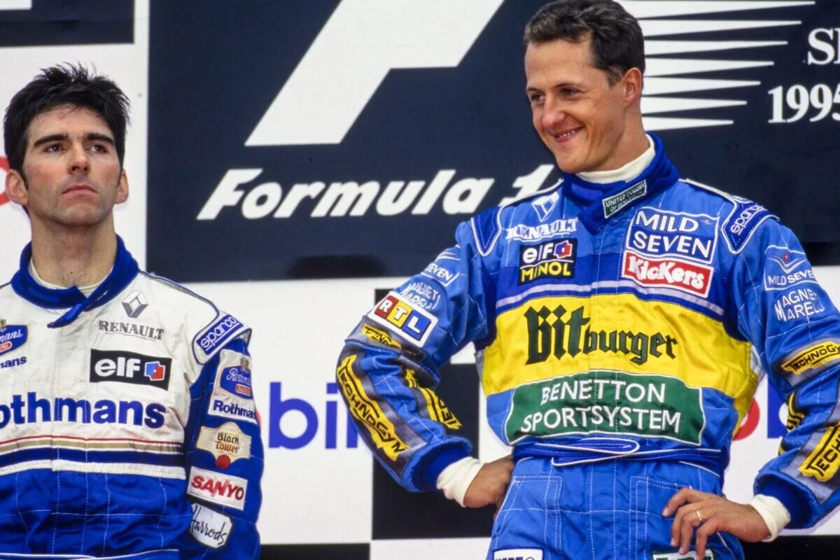F1 driver Battles - Damon Hill and Micheal Schumacher in Spa 1995