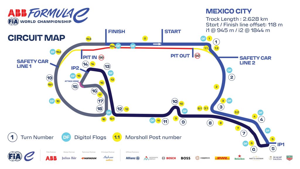 2023 Formula E Mexico City E-Prix Circuit Map