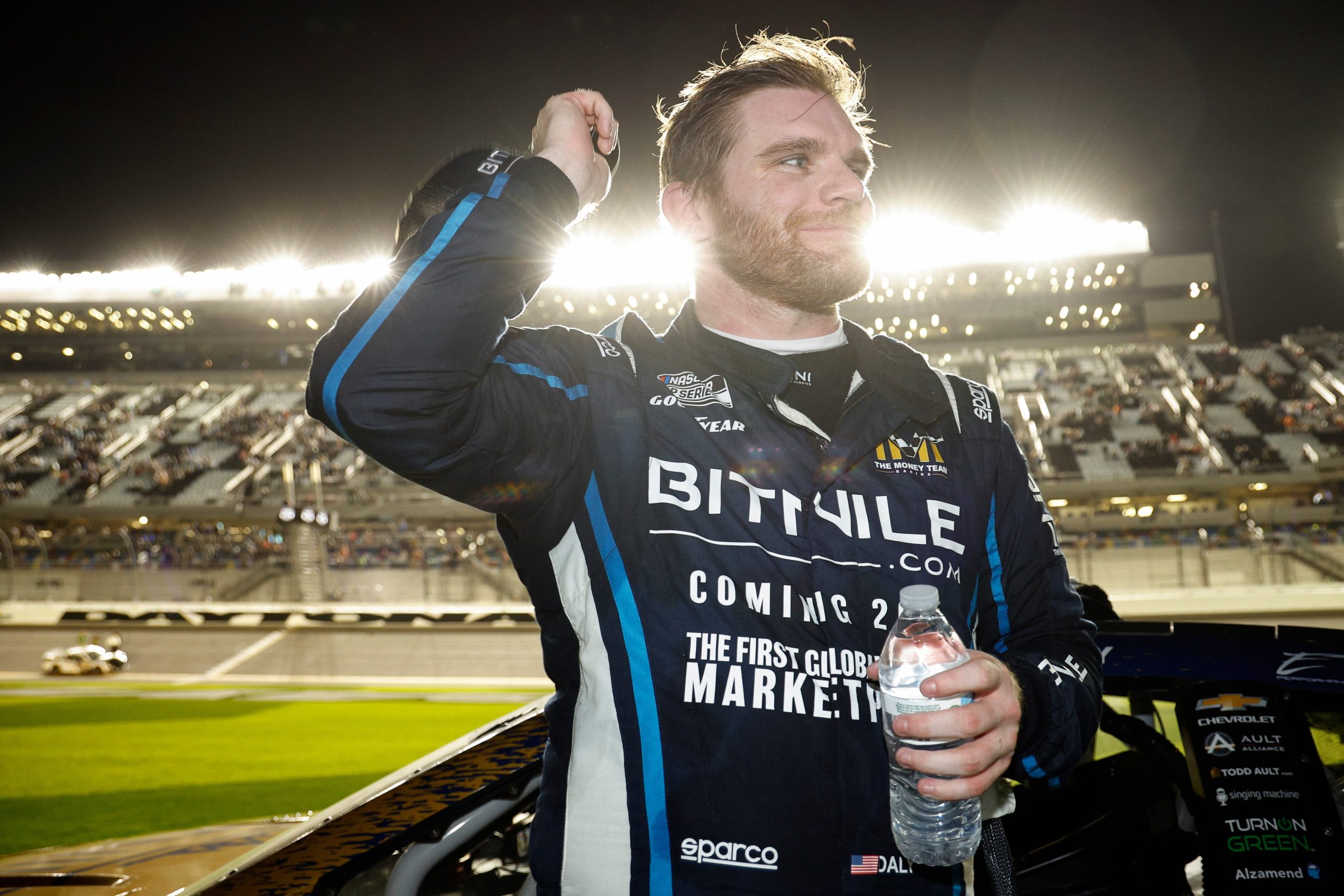 DAYTONA BEACH, Fla. - FEBRUARY 16: Conor Daly, driver of the #50 BitNile.com Chevrolet, reacts after the NASCAR Cup Series Bluegreen Vacations Duel #2 at Daytona International Speedway on Feb. 16, 2023, in Daytona Beach, Florida. Photo: Chris Graythen/Getty Images