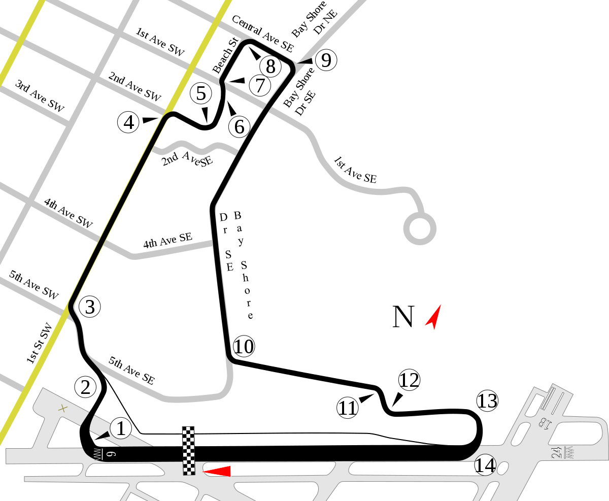 A map of the track for the 2023 Firestone Grand Prix of St. Petersburg