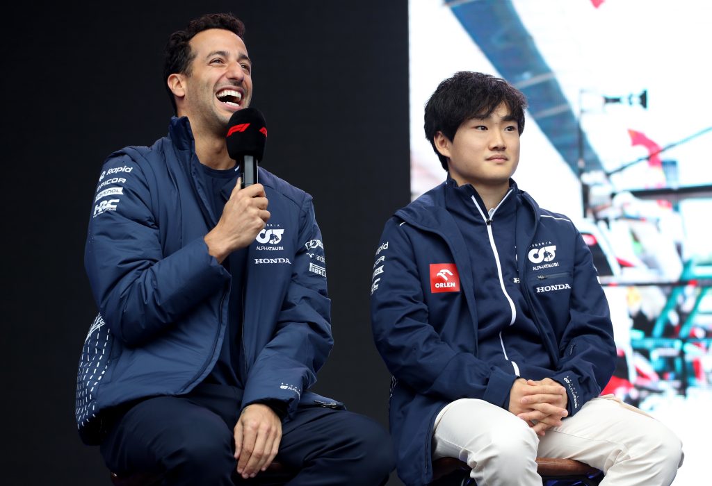 Daniel Ricciardo and Yuki Tsunoda ahead of the Formula 1 Weekend in Spa.