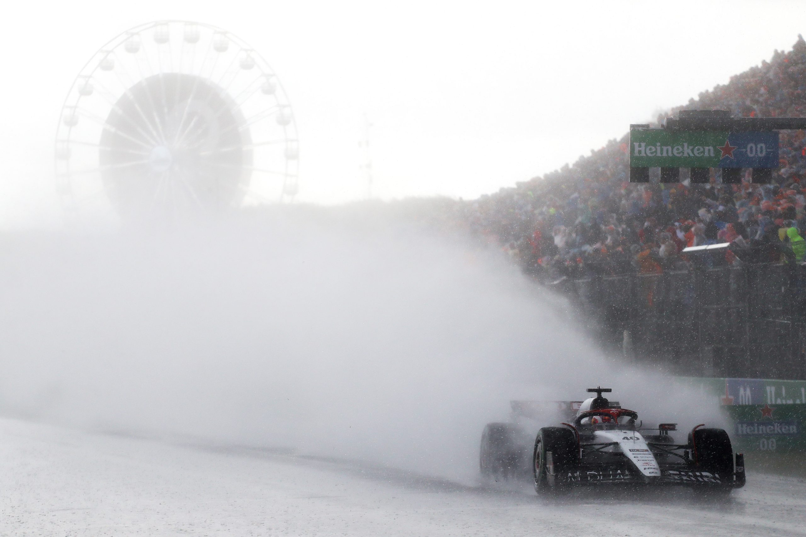 Liam Lawson surviving through the rain at the Formula 1 Dutch Grand Prix 2023
