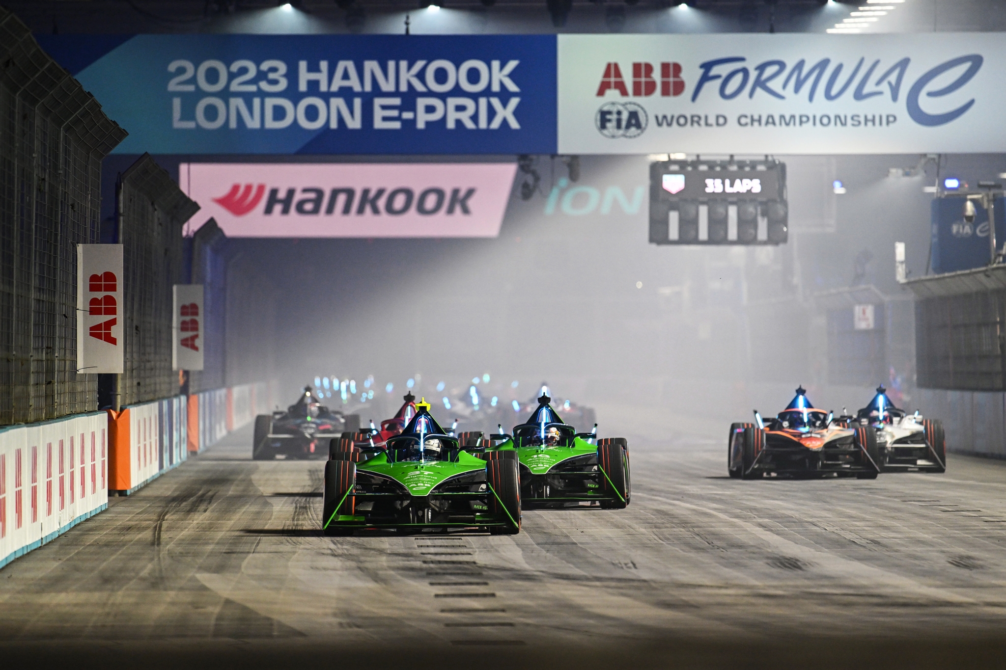 Formula E race start, London e-Prix 2023