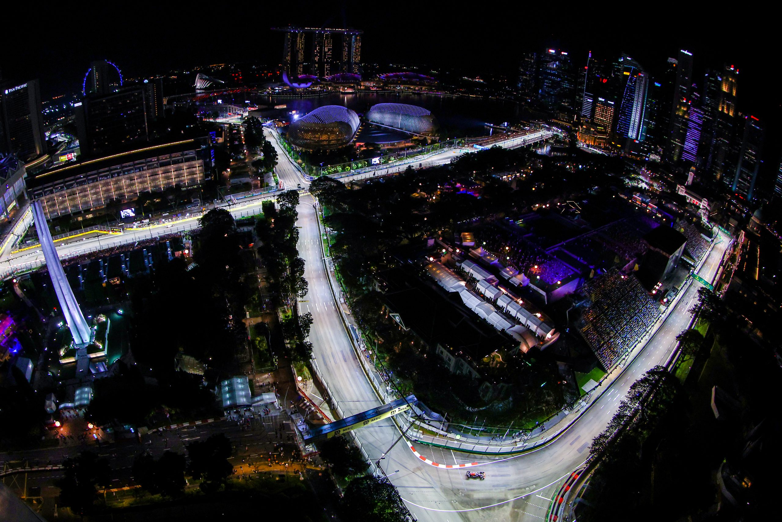 The overview of the Marina Bay street circuit, Singapore Grand Prix