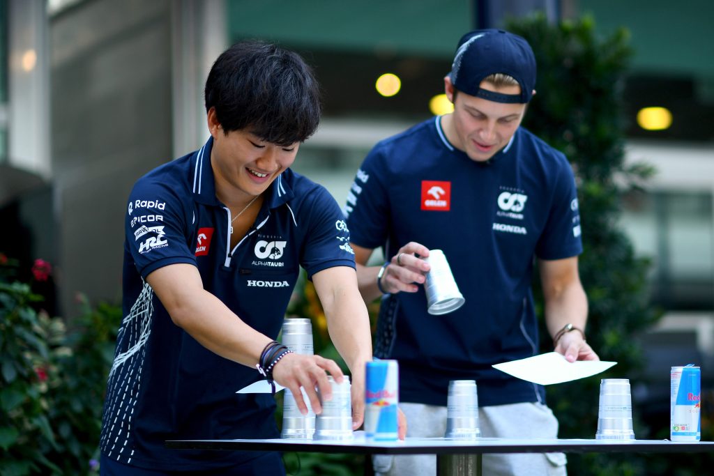 Yuki Tsunoda and Liam Lawson at the 2023 Singapore Grand Prix