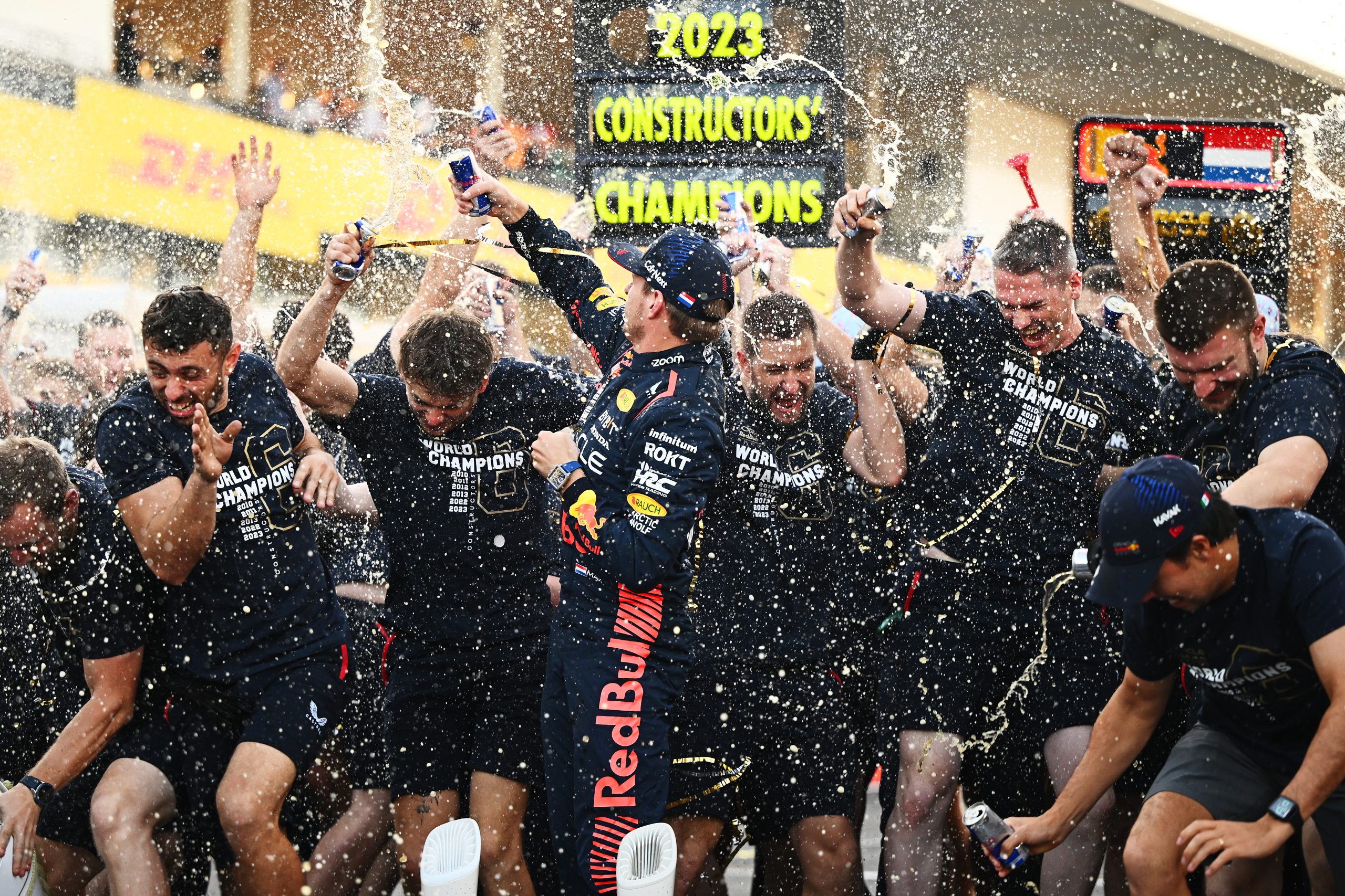 Red Bull Racing celebrating their constructors' championship, Japanese Grand Prix, 2023