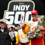 Roger Penske and Josef Newgarden after winning the 2023 Indianapolis 500, 2023 IndyCar