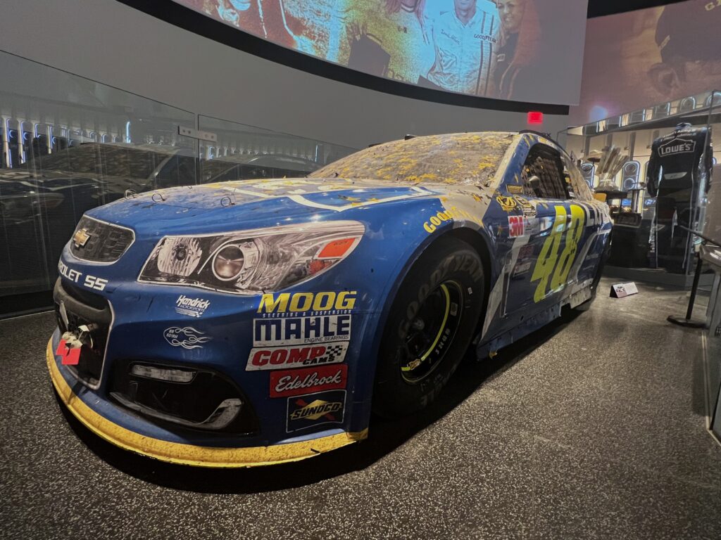 Jimmie Johnson's 2016 Chevrolet from Homestead-Miami Speedway, where he won his seventh championship, in the NASCAR Hall of Fame.