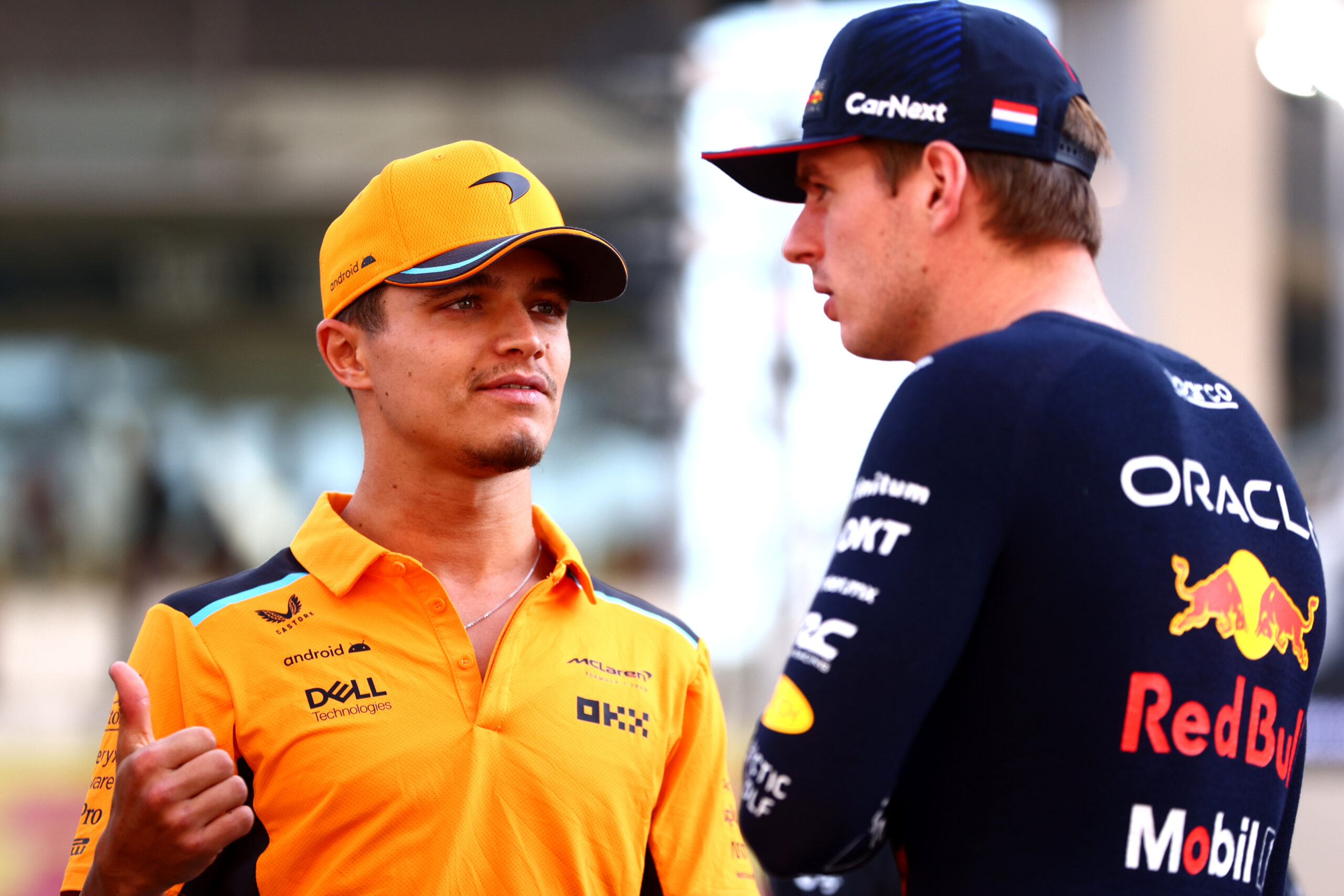 Lando Norris of McLaren (left) and Max Verstappen of Red Bull (Right)
