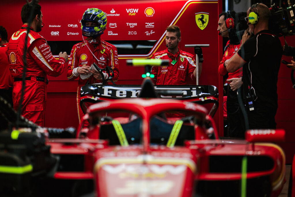 Oliver Bearman preparing himself in the Ferrari Garage, Saudi Arabian Grand Prix, 2024