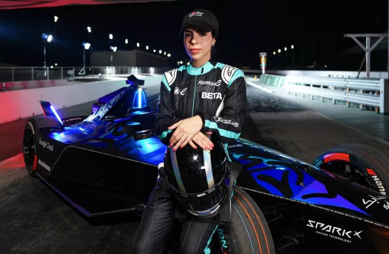 Reem AlAboud driving the Formula E GenBeta